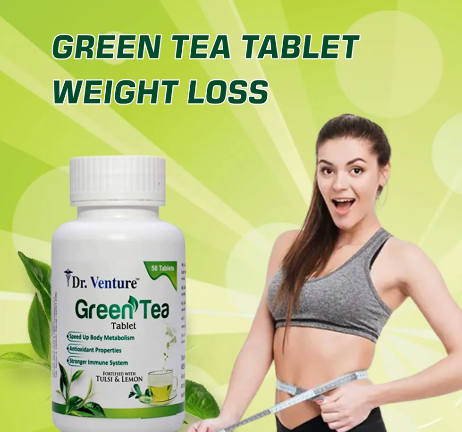 Dr. Venture Green Tea Tablet with Tulsi & Lemon for Weight Loss