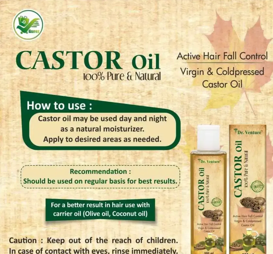 Dr. Venture Pure & Natural Premium Cold Pressed Castor Oil