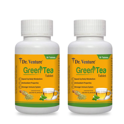 Dr. Venture Green Tea Tablet with Saunf Flavour (Pack of 2)