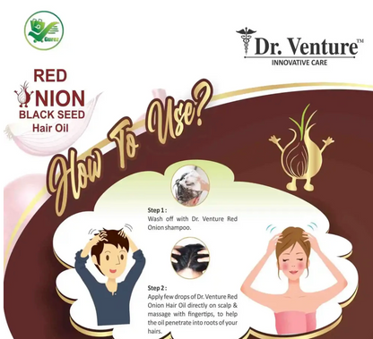 Dr. Venture Combo Pack Red Onion Shampoo With Red Onion Black Seed Extract 300 ml
